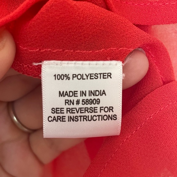 GB Embroidered Red Colorful Cropped Sleeveless Blouse Size Large - Picture 6 of 9